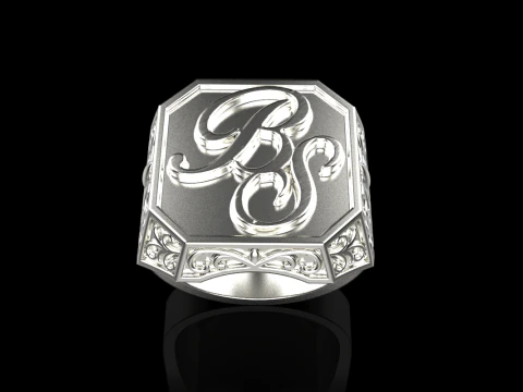 Initial signet ring model 946 3D Print Model