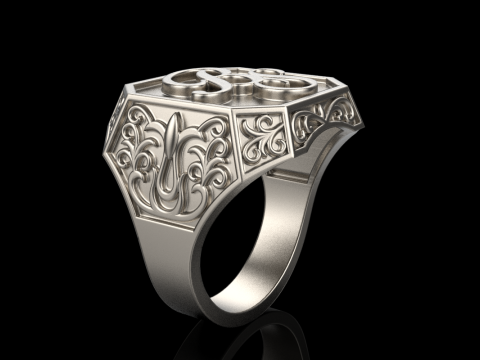 Initial signet ring model 946 3D Print Model
