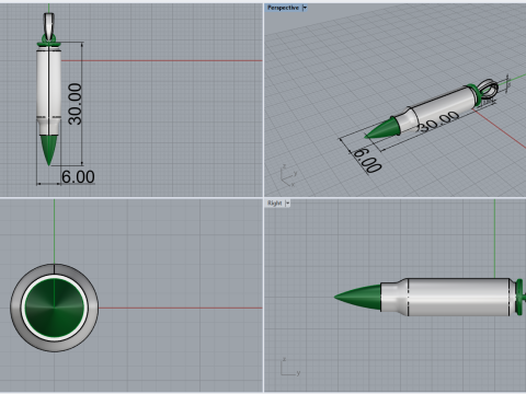 Bullet pendant model 945 3D प्रिंट मॉडल