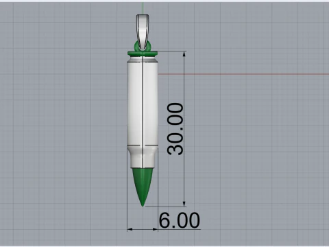 Bullet pendant model 945 3D Print Model