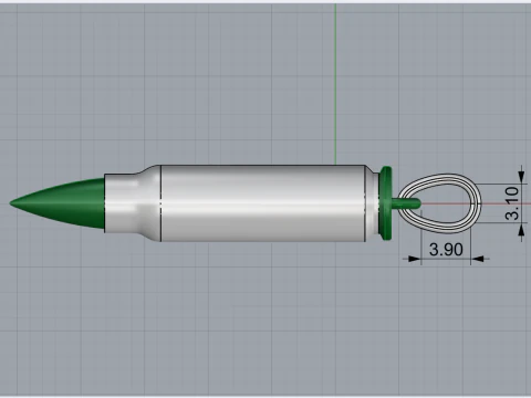 Bullet pendant model 945 3D Print Model