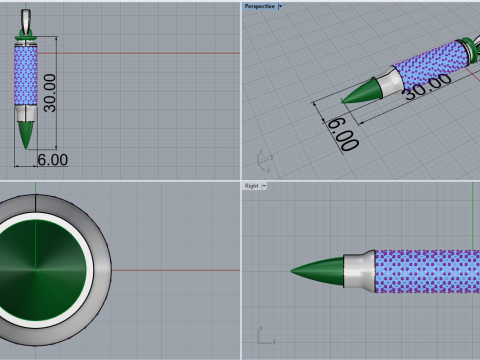 Bullet pendant model 944 Modelo de Impressão 3D