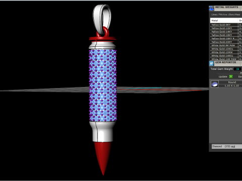 Bullet pendant model 944 Modelo de Impressão 3D