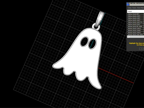Ghost pendant model 943 3D Print Model