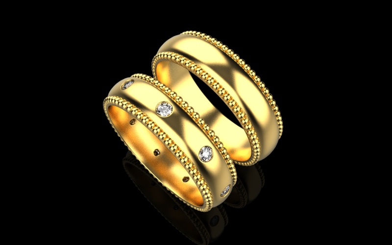 Wedding rings model 942 Modèles 3D en vedette .c4d .max .obj .3ds .fbx .stl .blend