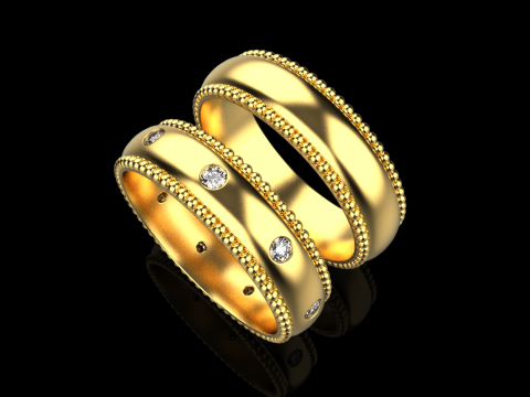 Wedding rings model 942 3D-printmodel