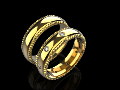 Wedding rings model 942 Modèles 3D en vedette