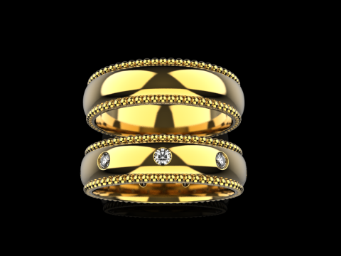 Wedding rings model 942 Modèles 3D en vedette