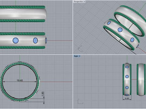 Wedding rings model 942 Modèles 3D en vedette