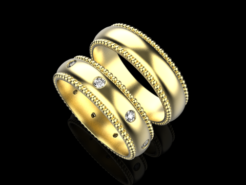 Wedding rings model 942 Modèles 3D en vedette