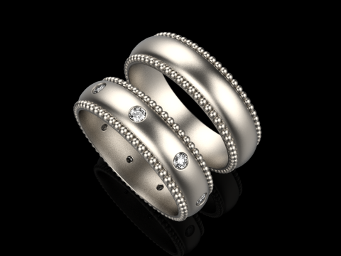 Wedding rings model 942 Modèles 3D en vedette