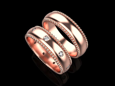 Wedding rings model 942 Modèles 3D en vedette