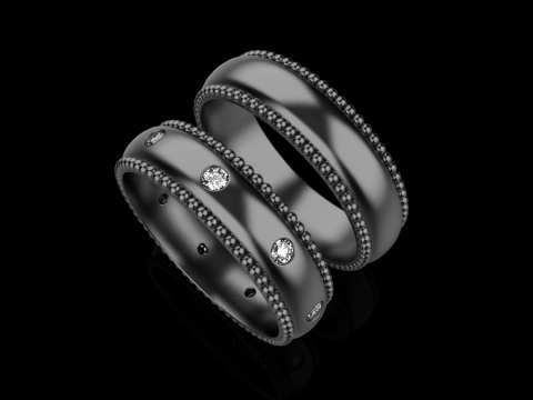 Wedding rings model 942 Modèles 3D en vedette
