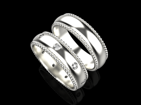 Wedding rings model 942 Modèles 3D en vedette