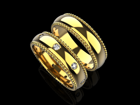 Wedding rings model 942 Modèles 3D en vedette