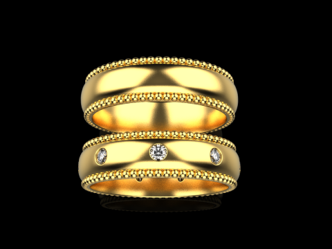 Wedding rings model 942 Modèles 3D en vedette