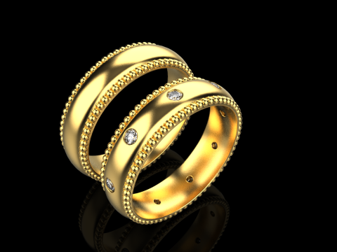 Wedding rings model 942 Modèles 3D en vedette