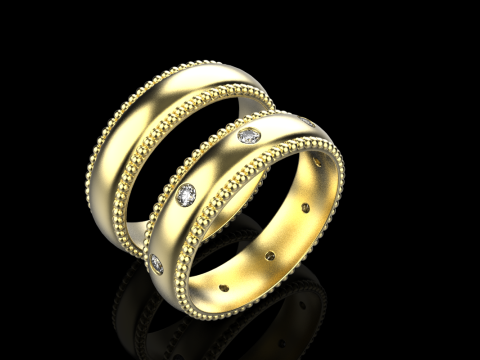Wedding rings model 942 Modèles 3D en vedette