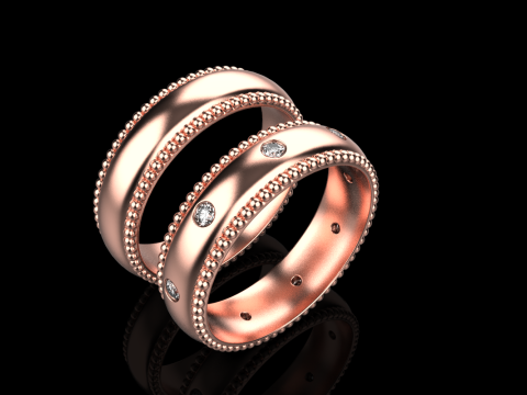 Wedding rings model 942 Modèles 3D en vedette