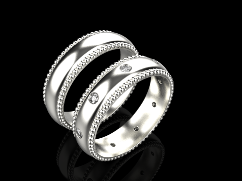Wedding rings model 942 Modèles 3D en vedette