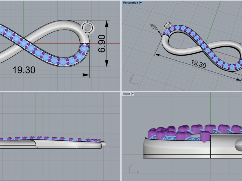 Infinity necklace model 937 3D Print Model