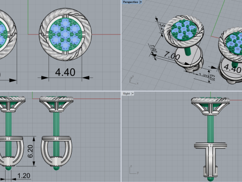 Transformer earring model 936 3D प्रिंट मॉडल