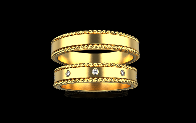 Wedding rings model 935 3D Print Model .c4d .max .obj .3ds .fbx .stl .blend
