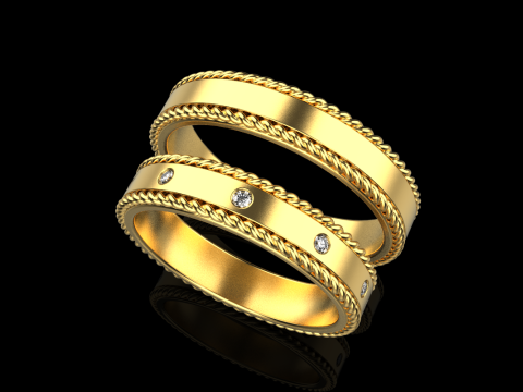 Wedding rings model 935 3D Print Model