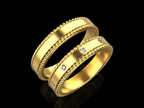 Wedding rings model 935 3D Print Model