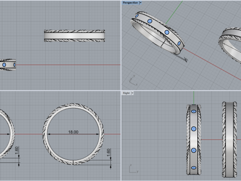 Wedding rings model 935 3D Print Model