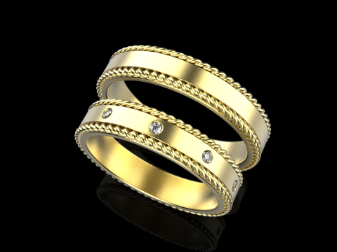 Wedding rings model 935 3D Print Model