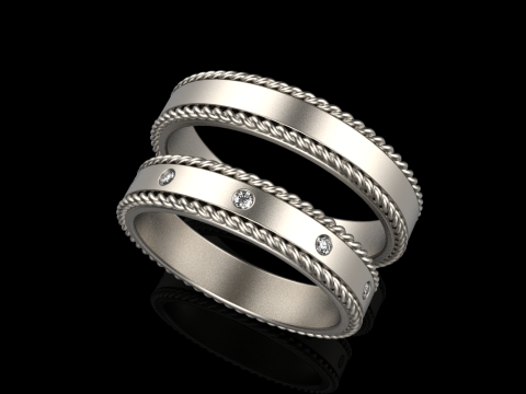 Wedding rings model 935 3D Print Model
