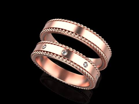 Wedding rings model 935 3D Print Model