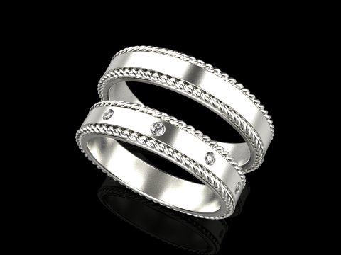 Wedding rings model 935 3D Print Model