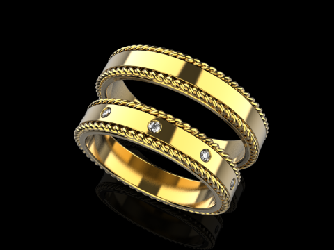 Wedding rings model 935 3D Print Model