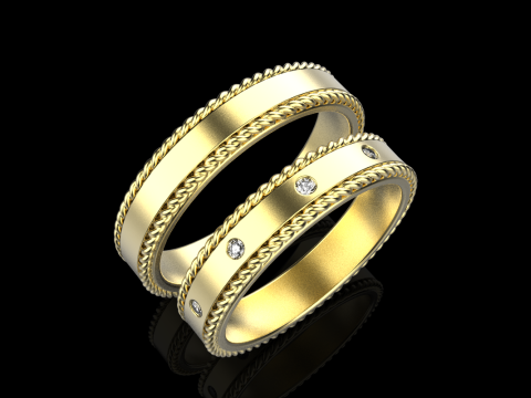 Wedding rings model 935 3D Print Model