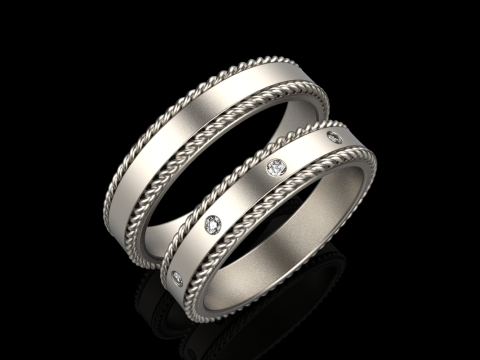 Wedding rings model 935 3D Print Model