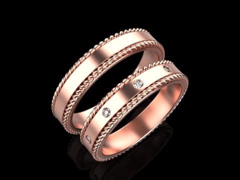 Wedding rings model 935 3D Print Model