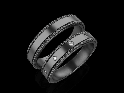 Wedding rings model 935 3D Print Model