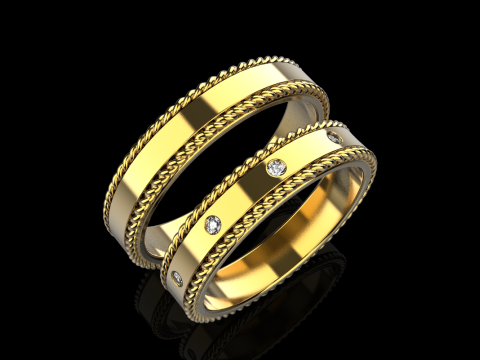Wedding rings model 935 3D Print Model
