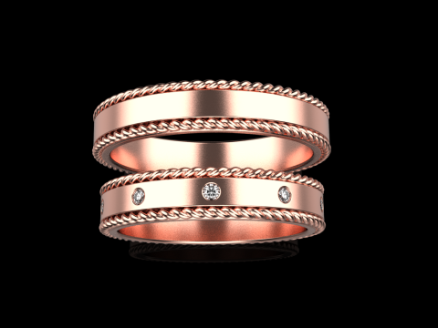 Wedding rings model 935 3D Print Model