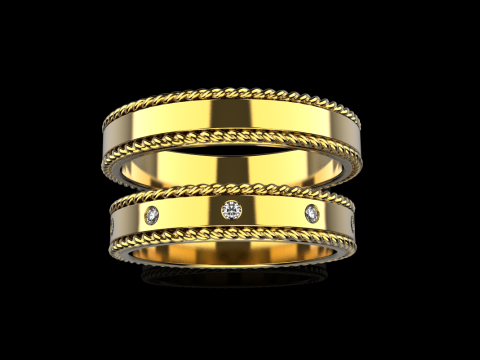 Wedding rings model 935 3D Print Model