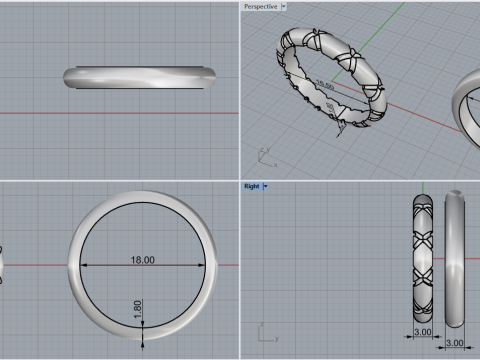 Wedding ring model 934 3Dプリントモデル
