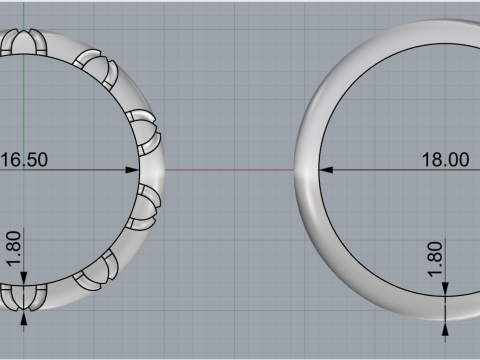 Wedding ring model 934 3Dプリントモデル