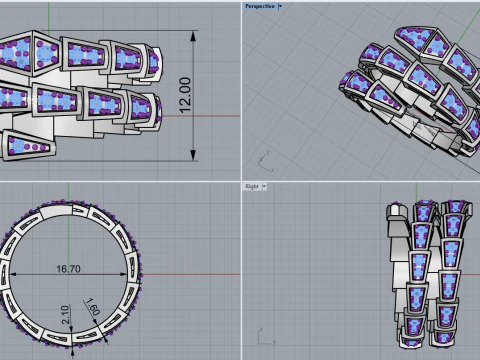 Serpenti ring model 933 3D Print Model