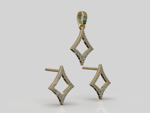 Stud earring model 932 3D Принт Модель