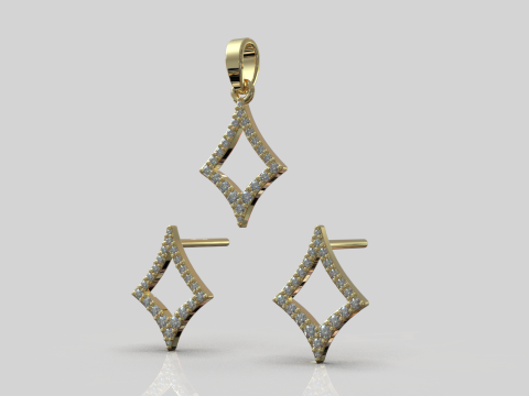 Stud earring model 932 3D Принт Модель