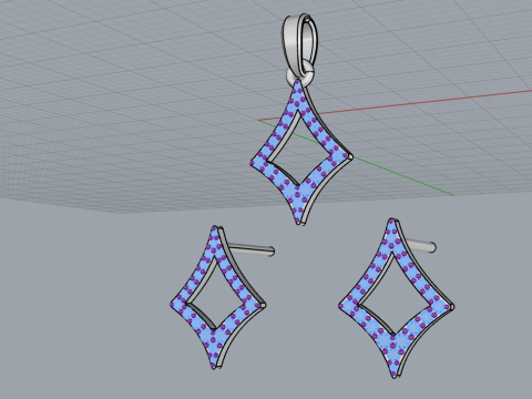 Stud earring model 932 3D Принт Модель