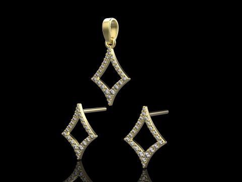 Stud earring model 932 3D Принт Модель