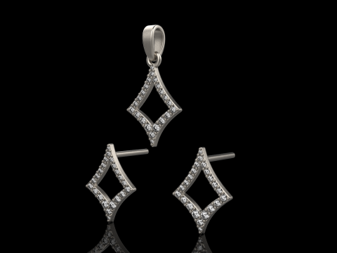 Stud earring model 932 3D Принт Модель